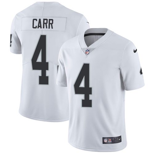 Youth Las Vegas Raiders #4 Derek Carr White Vapor Untouchable Limited Stitched NFL Jersey